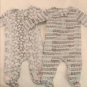 Set of Two Aden Zip Footie Pajamas